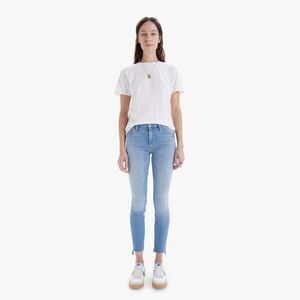 Mother Denim - The Looker Two Step Ankle Fray Skinny Jeans in Kiss and Make Up